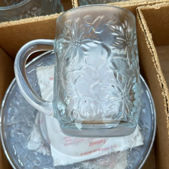 Princess House Fantasia crystal mugs and plates - Picture 3 of 4